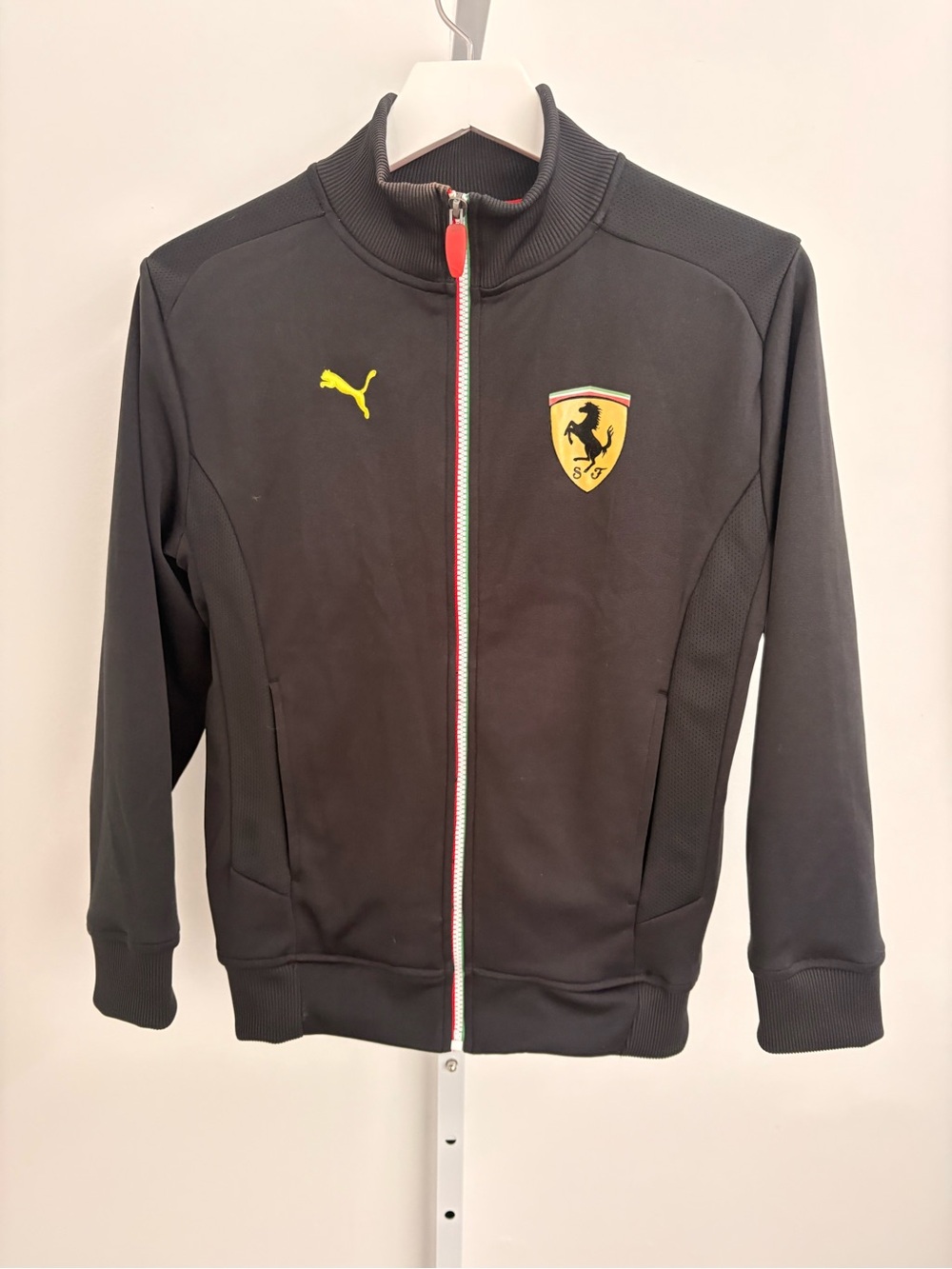 Puma Boys Black Jacket with Red Trim and Labels